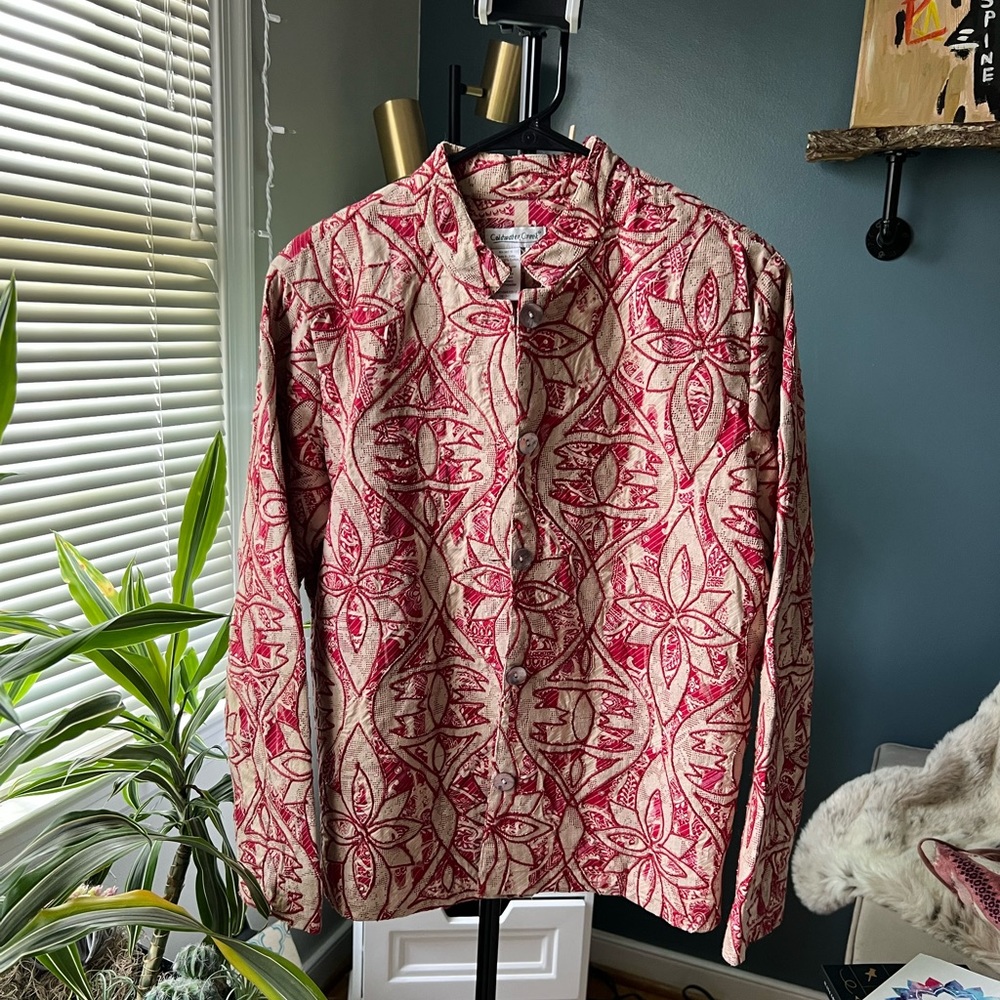 Coldwater Creek M Appliqué Vintage Jacket Blazer
